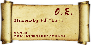 Olsovszky Róbert névjegykártya